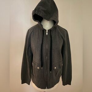 EUC Lauren by Ralph Lauren Charcoal Hooded Zip-Up Jacket
